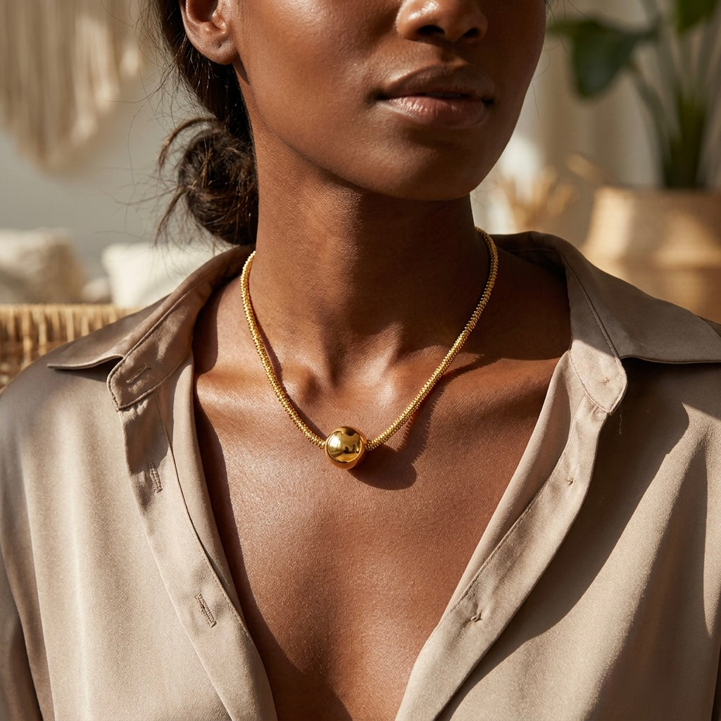 "Atlas" Bold Sphere Necklace — 18K Gold Plated