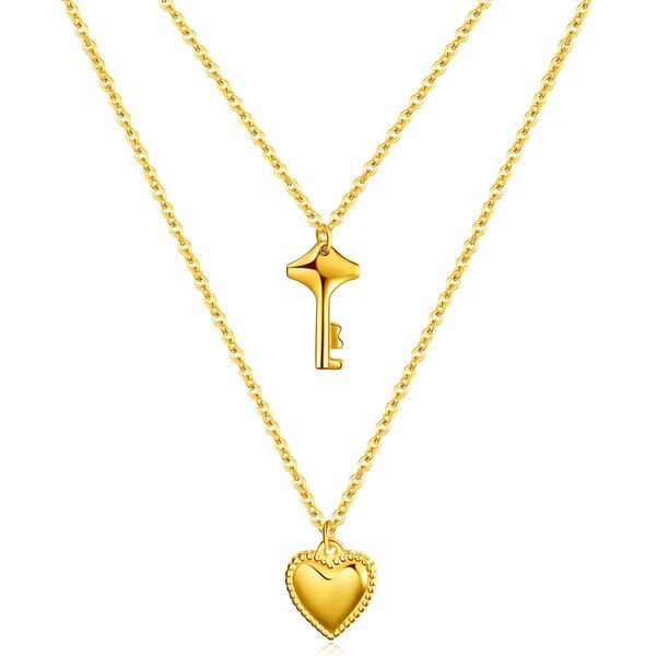 “Unlocked Love" Layered Necklace – 18K Gold Plated