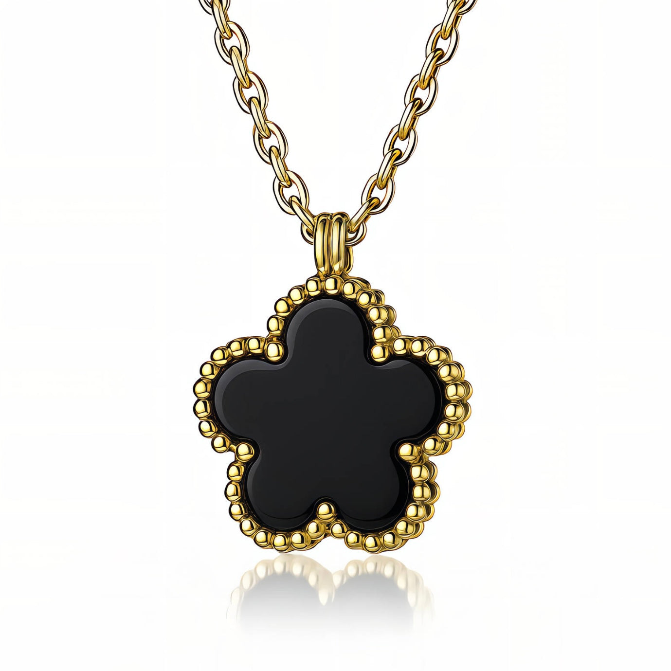 Meadow Bloom necklace, 18K gold plated steel