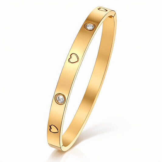"Amora" Romantic Sparkle Bangle — 18K Gold Plated
