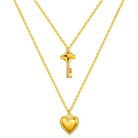 “Unlocked Love" Layered Necklace – 18K Gold Plated