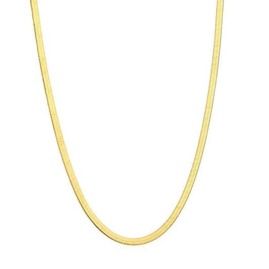 "Liquid Gold" Herringbone Chain – 18K Gold Plated