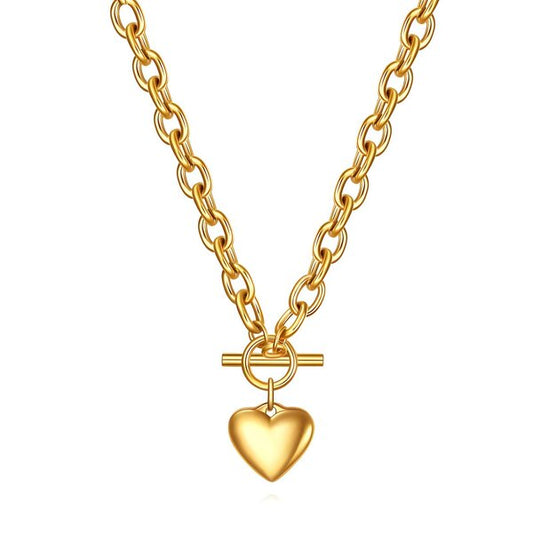 "Amore" Bold Toggle Necklace – 18K Gold Plated