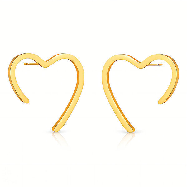 "Amora" Minimalist Heart Studs — 18K Gold Plated