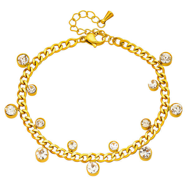 "Luna" Sparkling Drop Bracelet — 18K Gold Plated