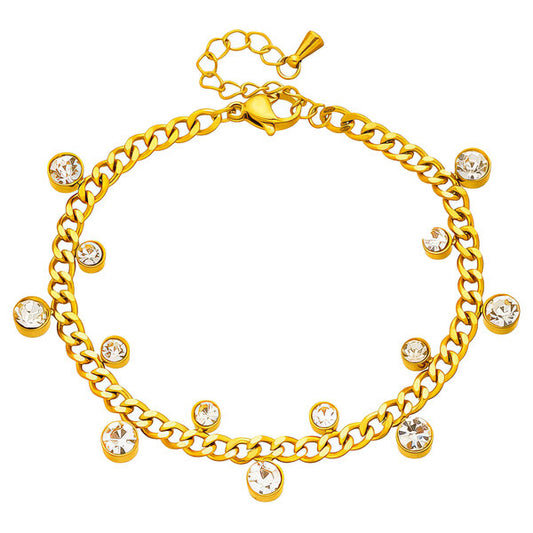 "Luna" Sparkling Drop Bracelet — 18K Gold Plated